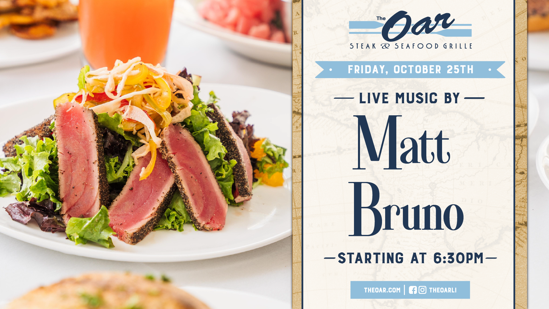 Live music continues with the talented Matt Bruno! 🎸🎤 Come for the music, stay for the food and views.