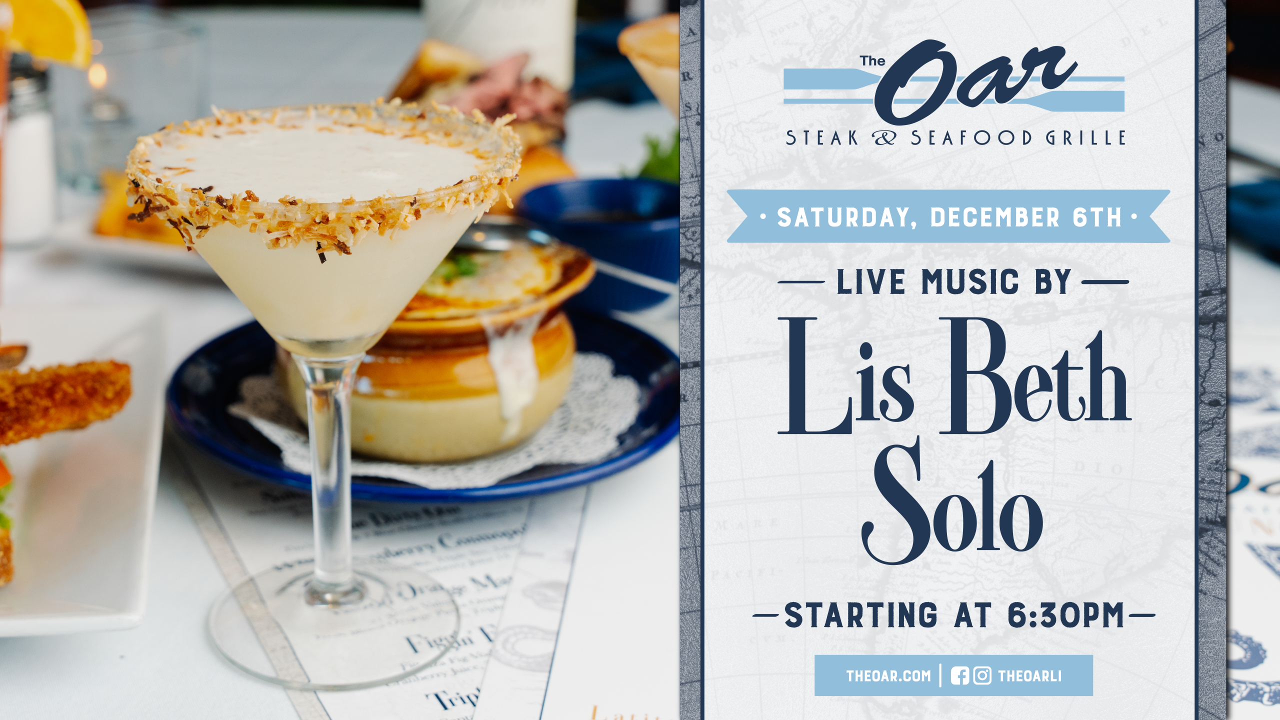 Kick off December with the smooth sounds of Lis Beth Solo! 🎶 Grab your favorite cocktail, settle in by the water, and enjoy a cozy Saturday night of great vibes and even better music.