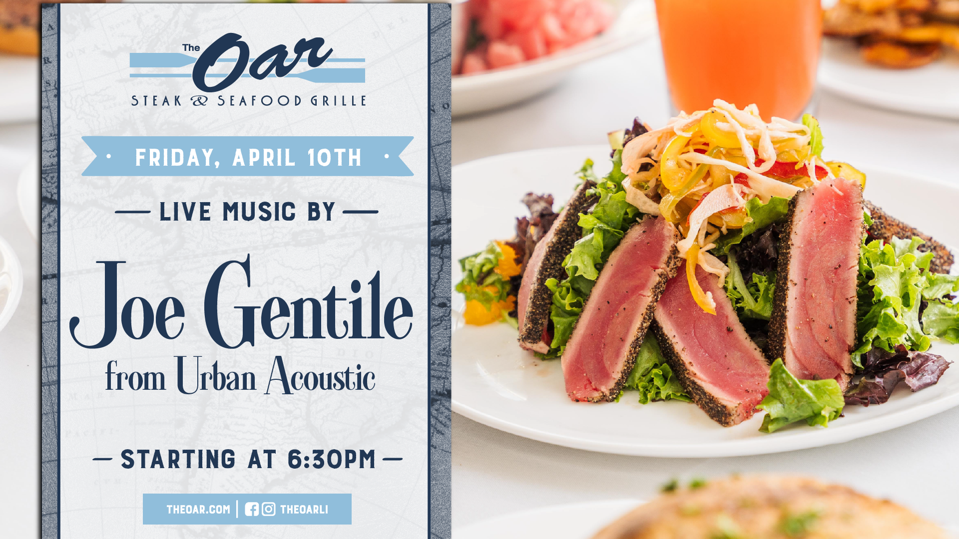 Start your weekend with Joe Gentile from Urban Acoustic, performing a mix of crowd-favorite hits and acoustic classics. Live music begins at 6:30PM.