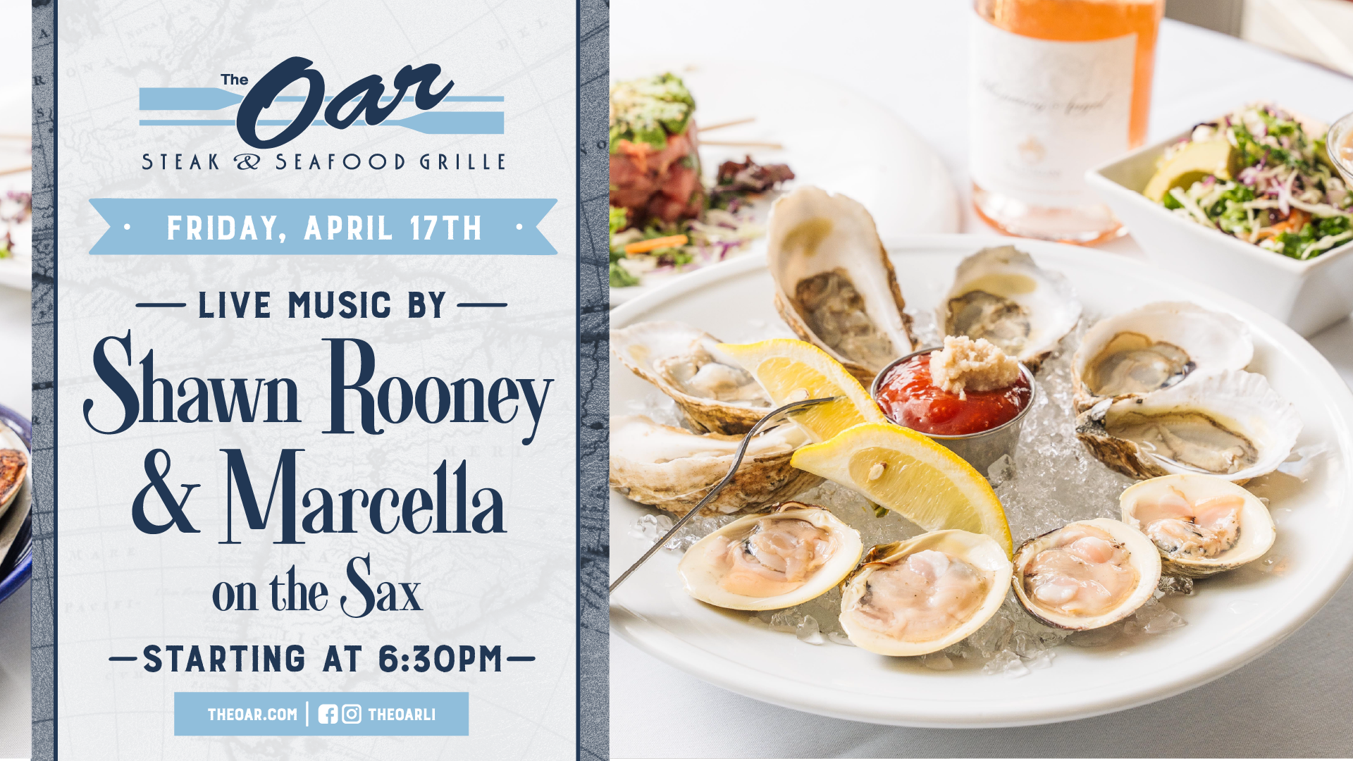 Enjoy an elevated live music experience with Shawn Rooney & Marcella on the sax, blending acoustic sounds with soulful saxophone for the perfect Friday night vibe. Starts at 6:30PM.