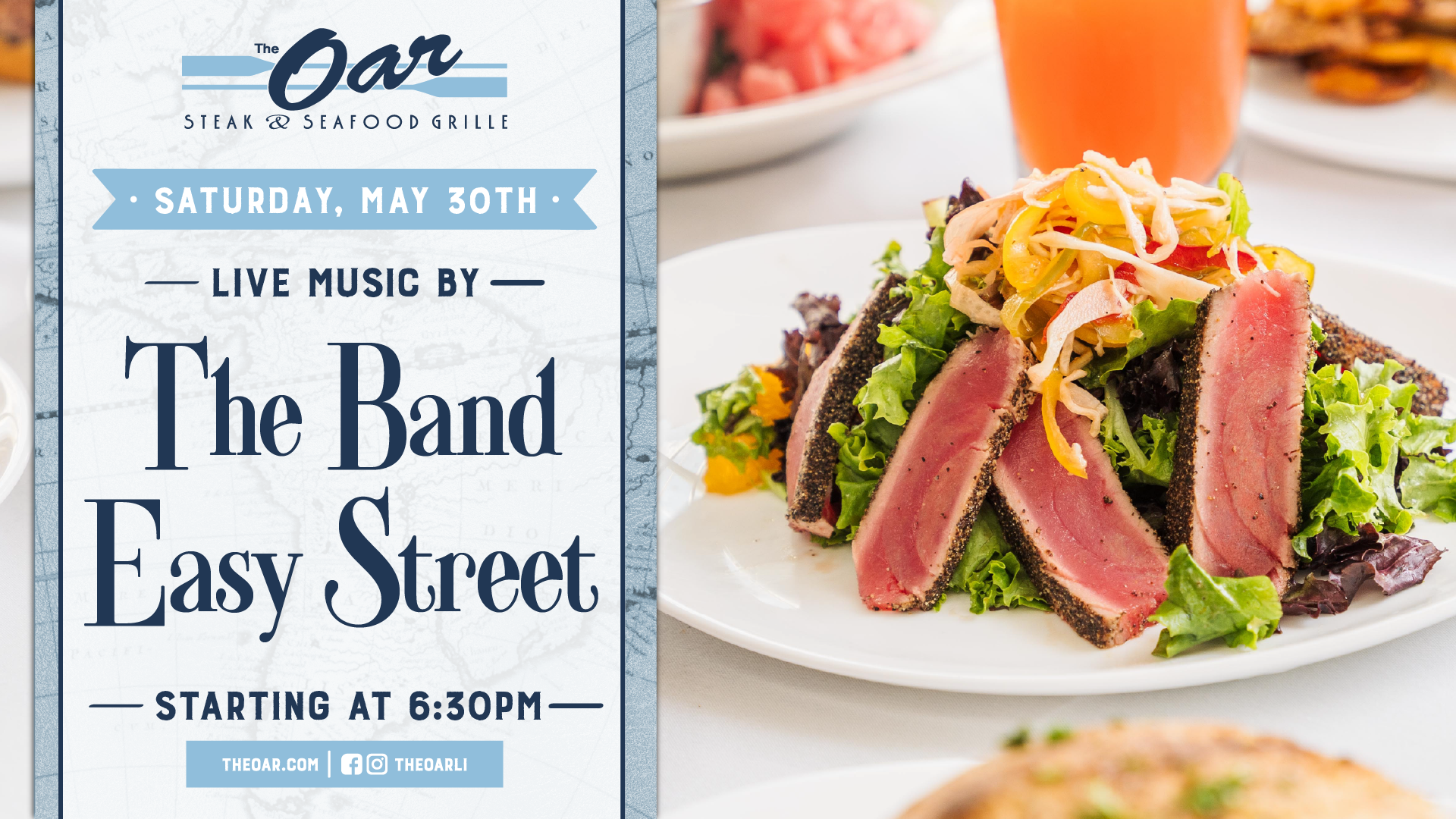 Good music, great company 🎤 The Band Easy Street live at 6:30PM—see you by the water.