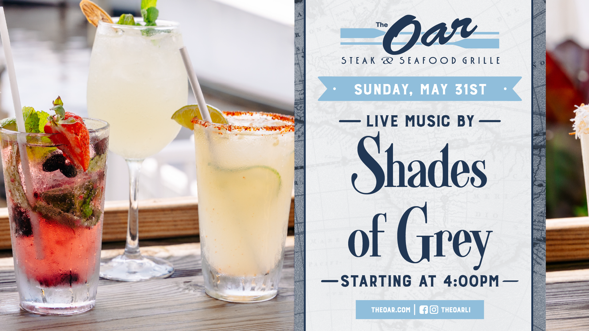 Ease into Sunday vibes ☀️ Shades of Grey live at 4PM—the perfect way to wrap up the weekend.