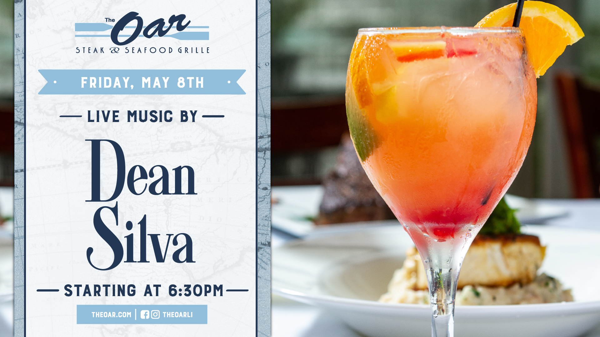 Start your weekend the right way 🎤 Dean Silva brings the energy at 6:30PM—great music, great food, even better views.