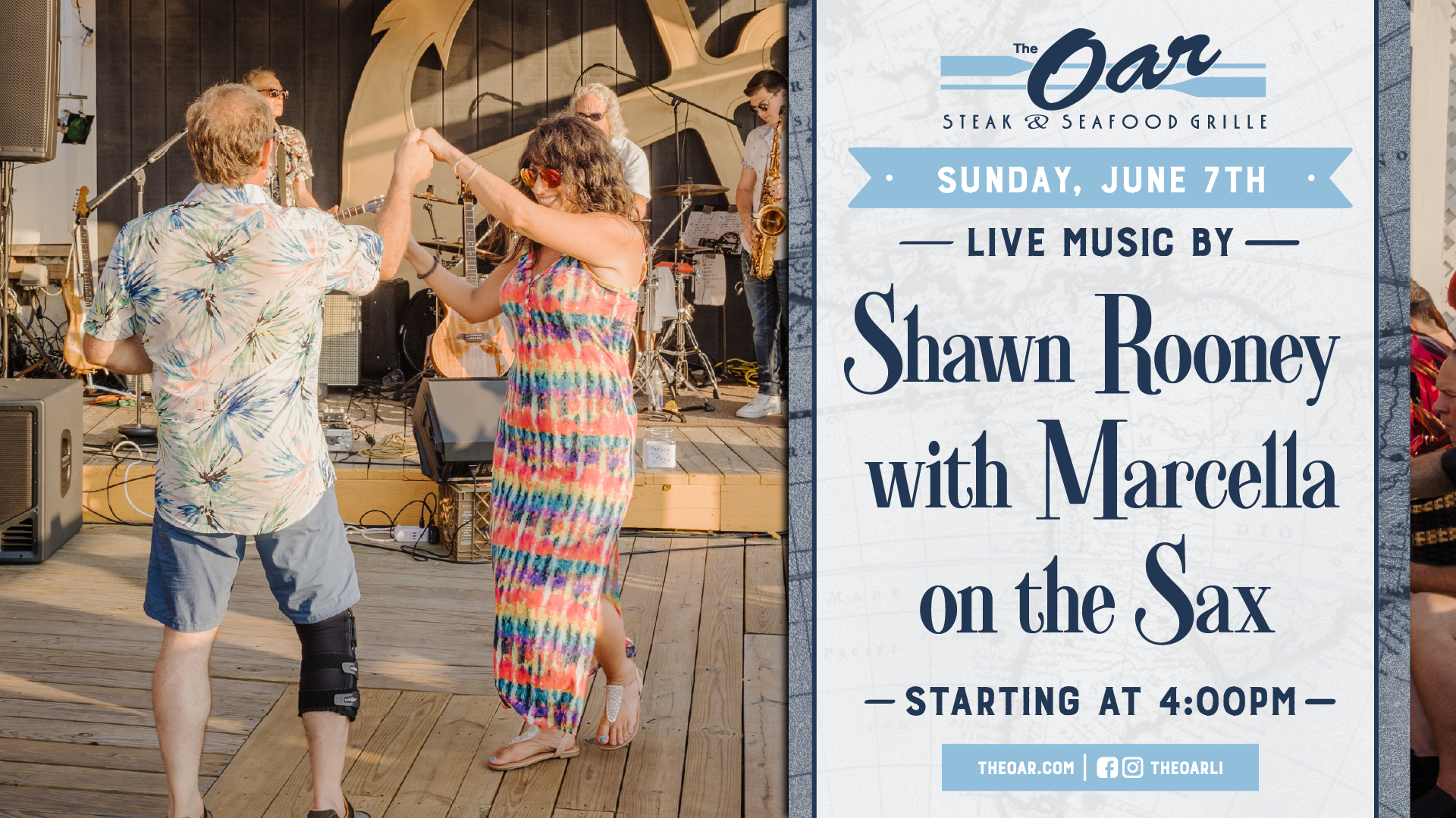 Join Shawn Rooney with Marcella on The Sax for an evening filled with live music and great company. Music begins at 4:00PM.