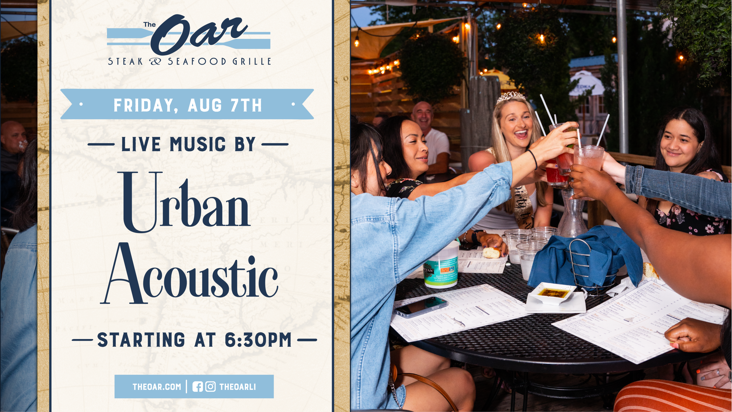 Spend a night out joining music from Urban Acoustic at The Oar starting at 6:30 pm.