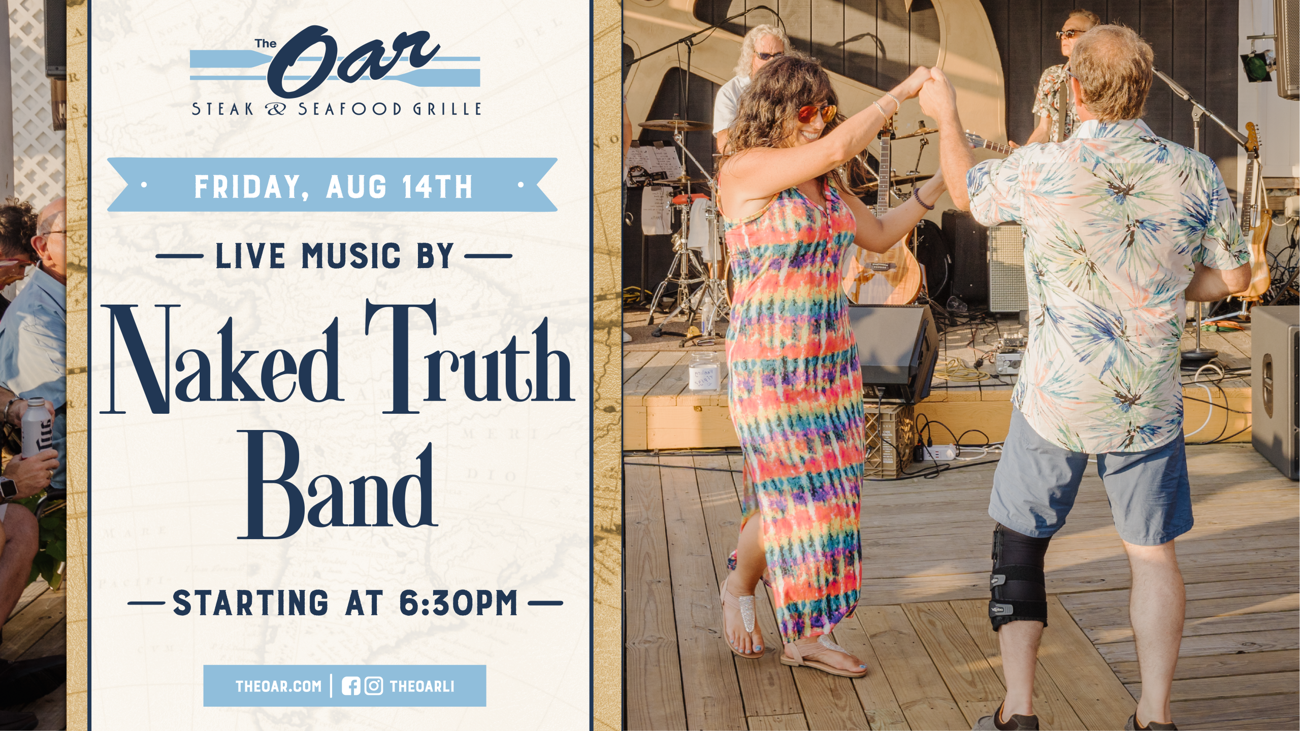 The truth is that the Naked Truth Band is the best way to spend a Friday night out. Music starts at 6:30 pm.