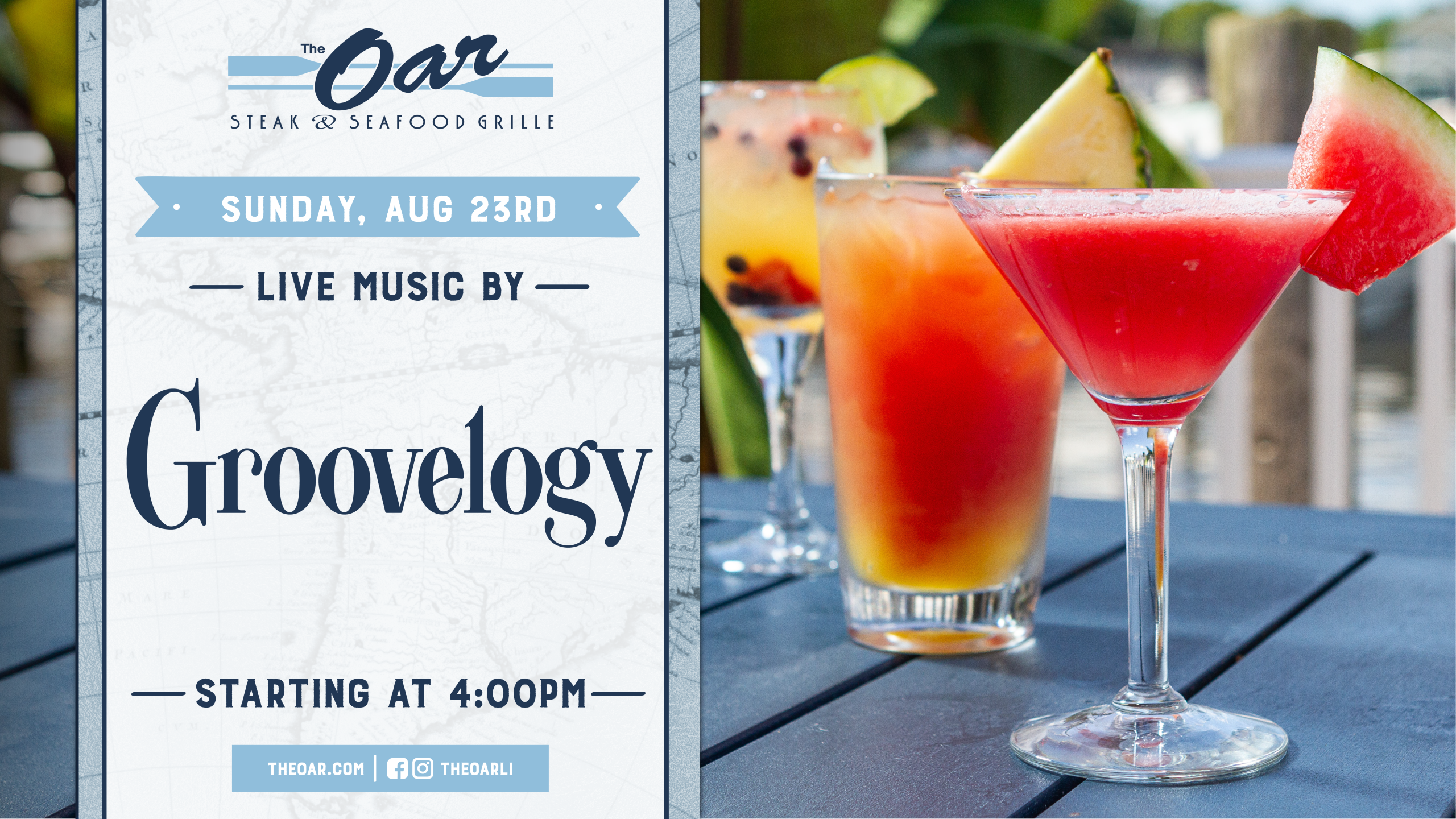Join us to get groovy to music from Groovelogy. Music starts at 4:00 pm.