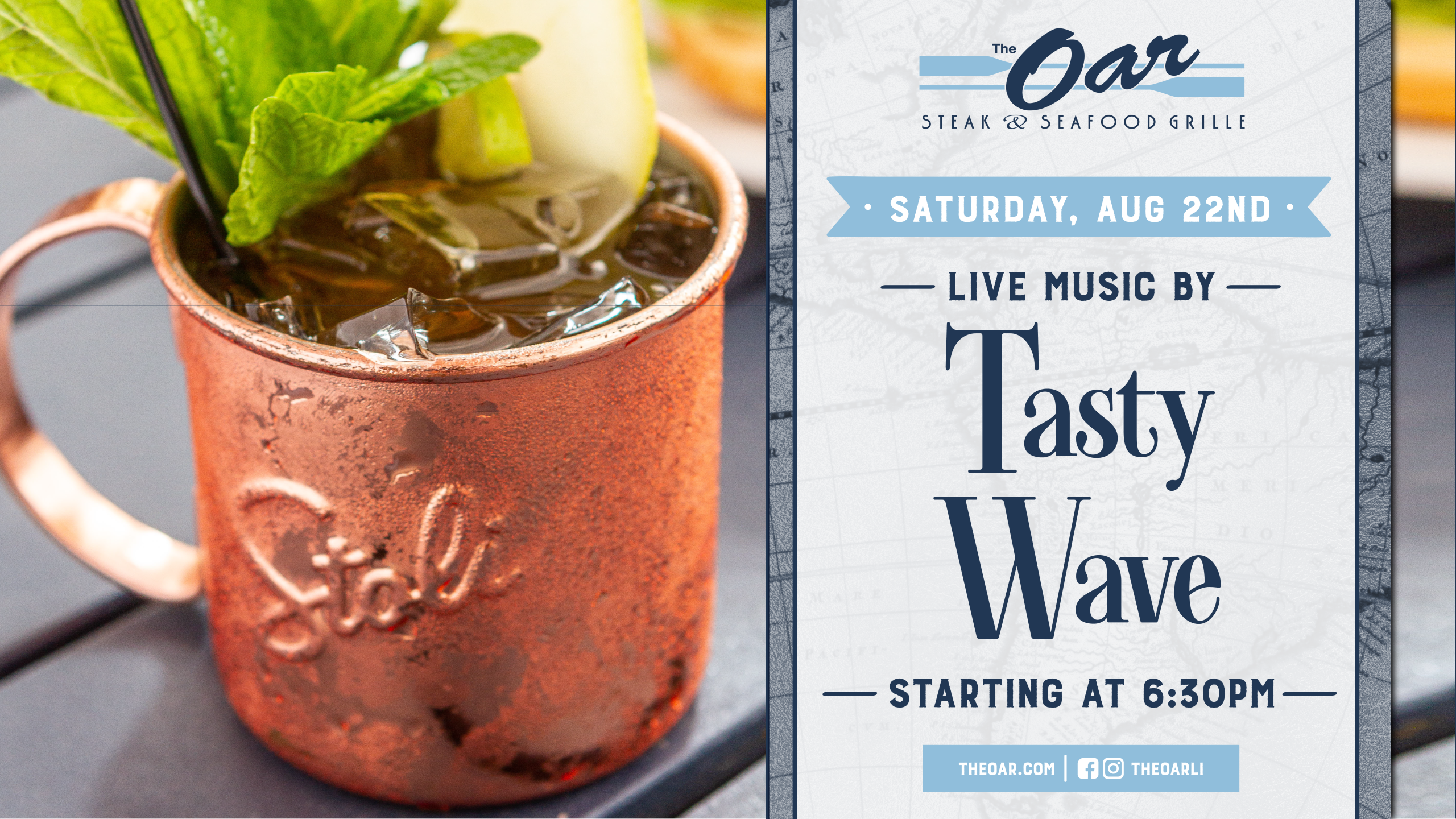Come see Tasty Wave perform from 6:30 pm to 10:30 pm.