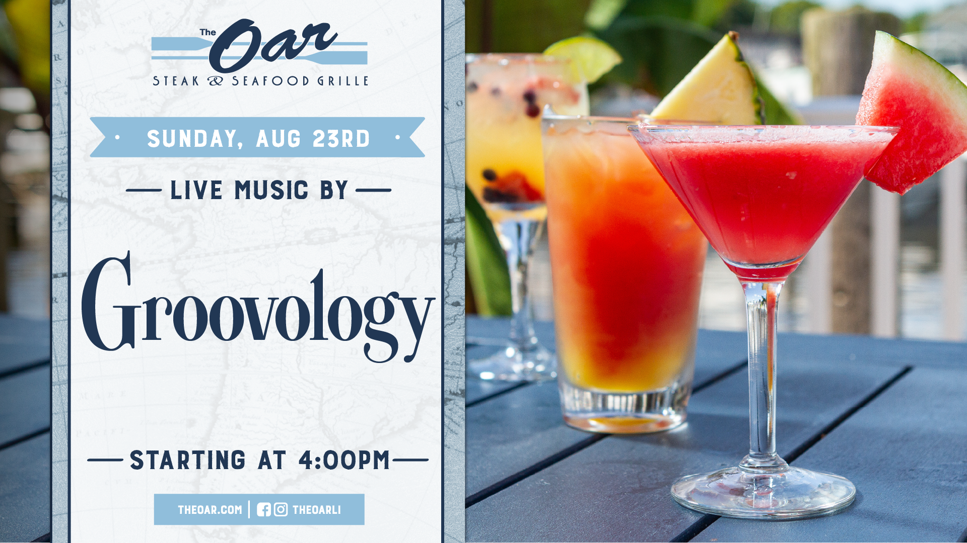Join us to get groovy to music from Groovology. Music starts at 4:00 pm.
