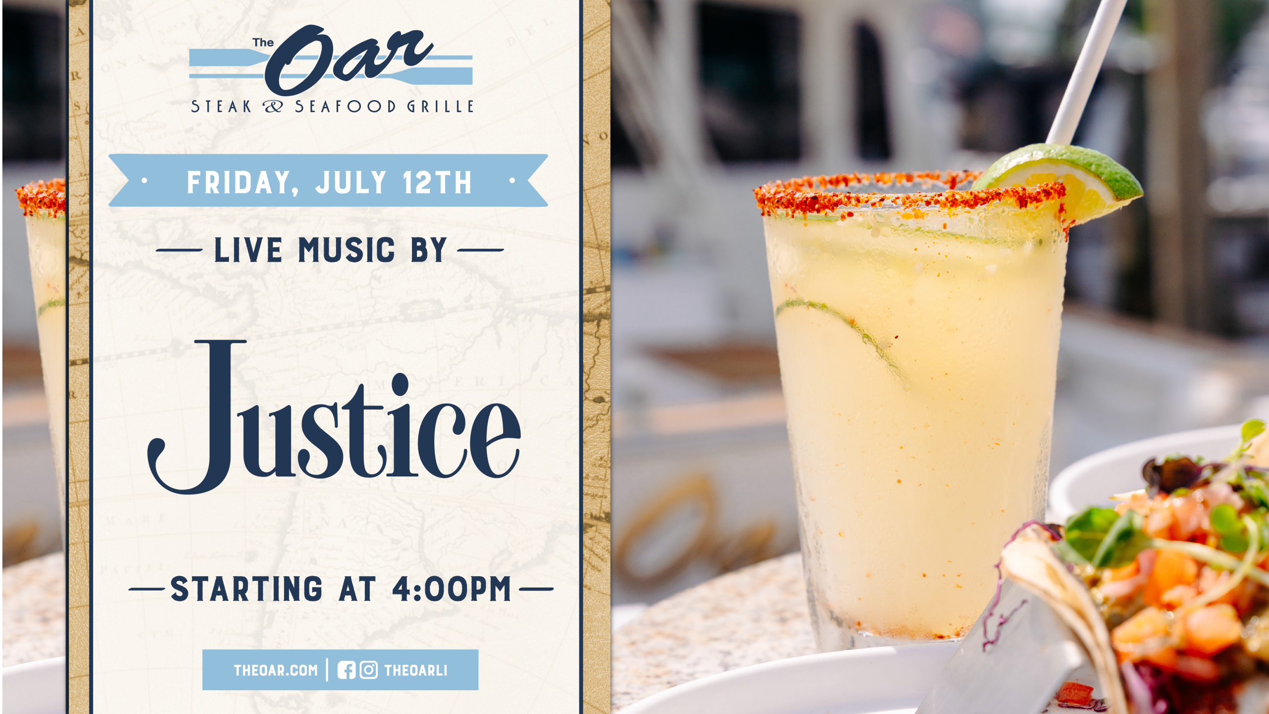 Let Justice be the highlight of your night. Live music from 4:00 pm to 8:00 pm.