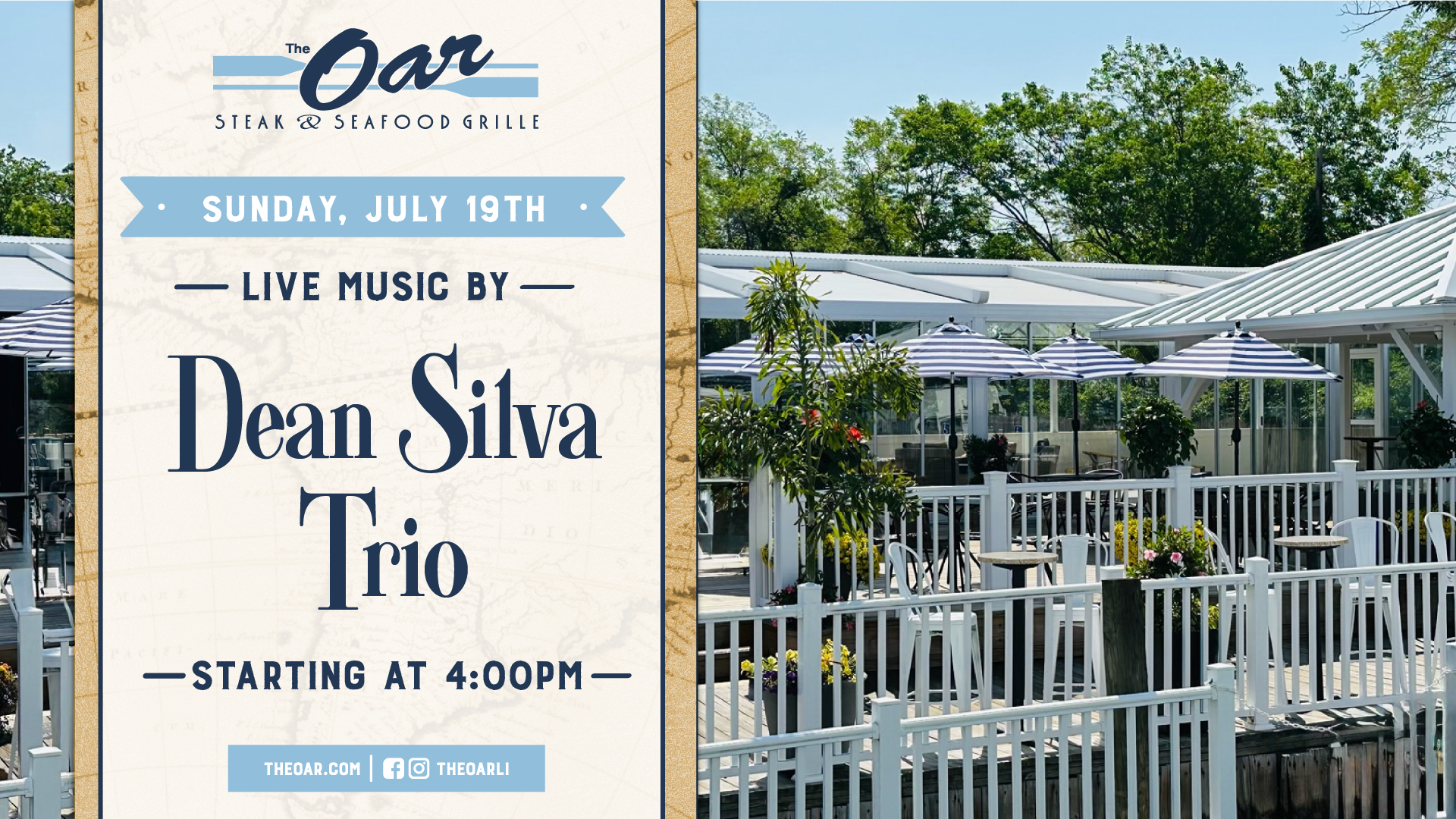 Dean Silvatrio is taking over The Oar for a night. Live music at 4:00 pm.