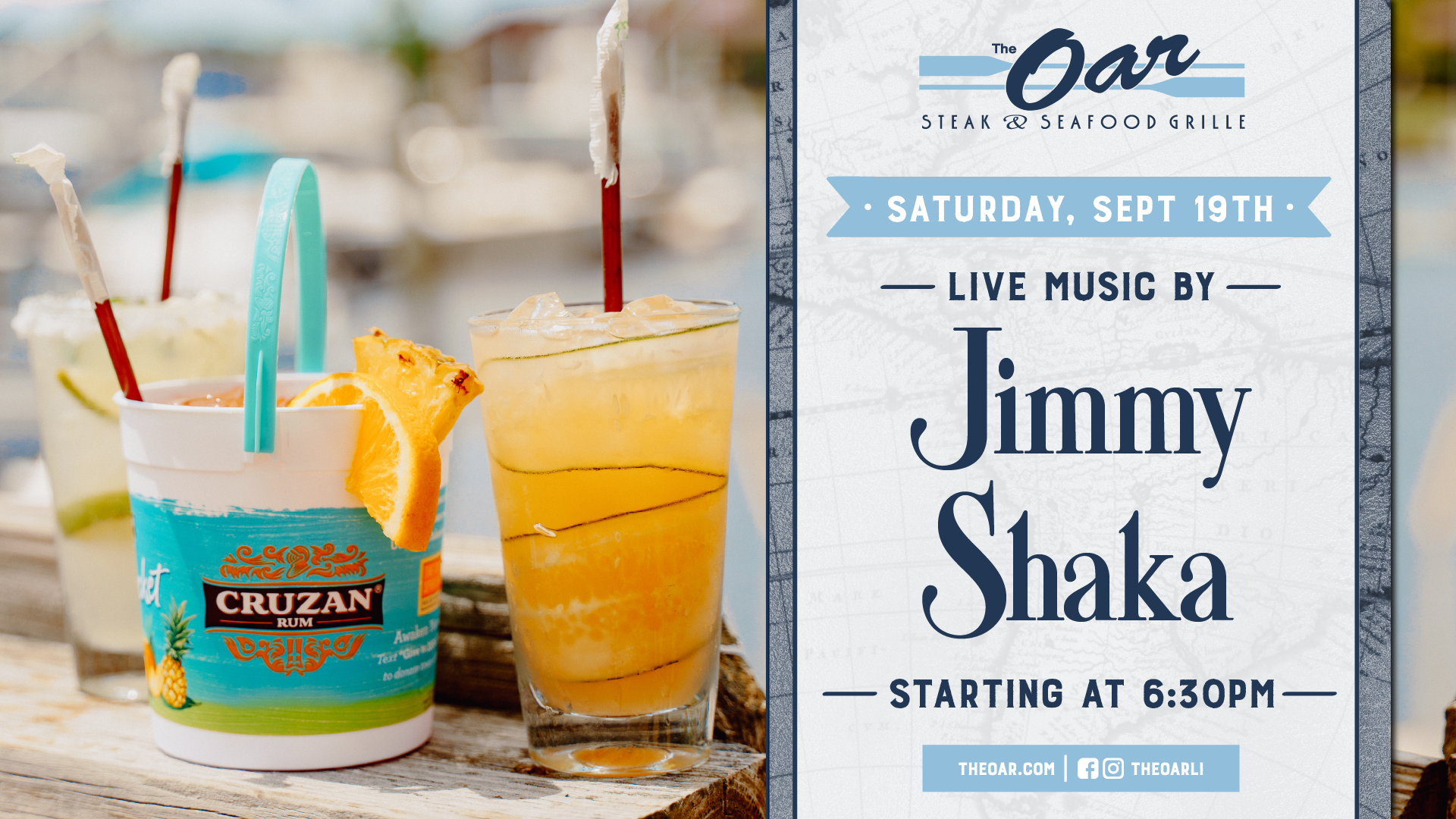 Join us for live music by Jimmy Shaka on Saturday, September 19th at 6:30PM.
