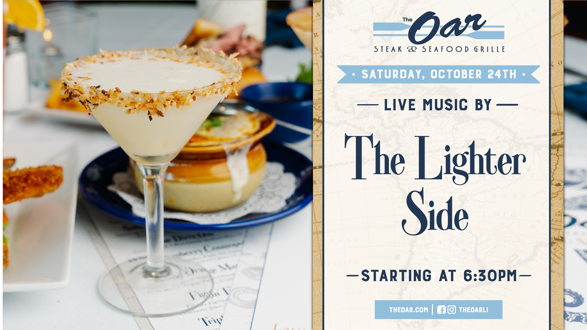 Join us Saturday, October 24th, for live music from The Lighter Side starting at 6:30 PM.