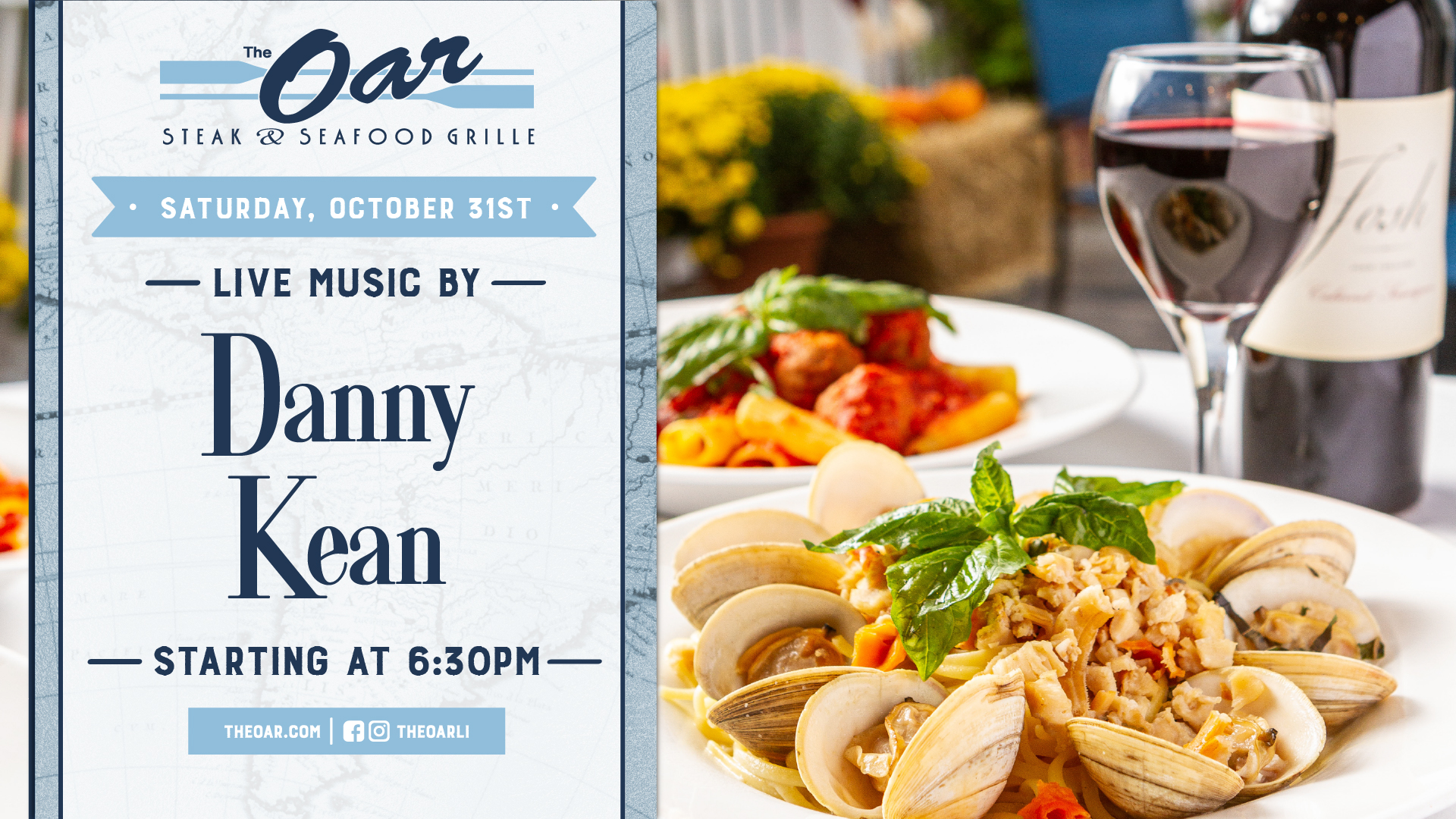 Spend Halloween with us and enjoy live music from Danny Kean. Join us on Saturday, October 31st, starting at 6:30 PM.