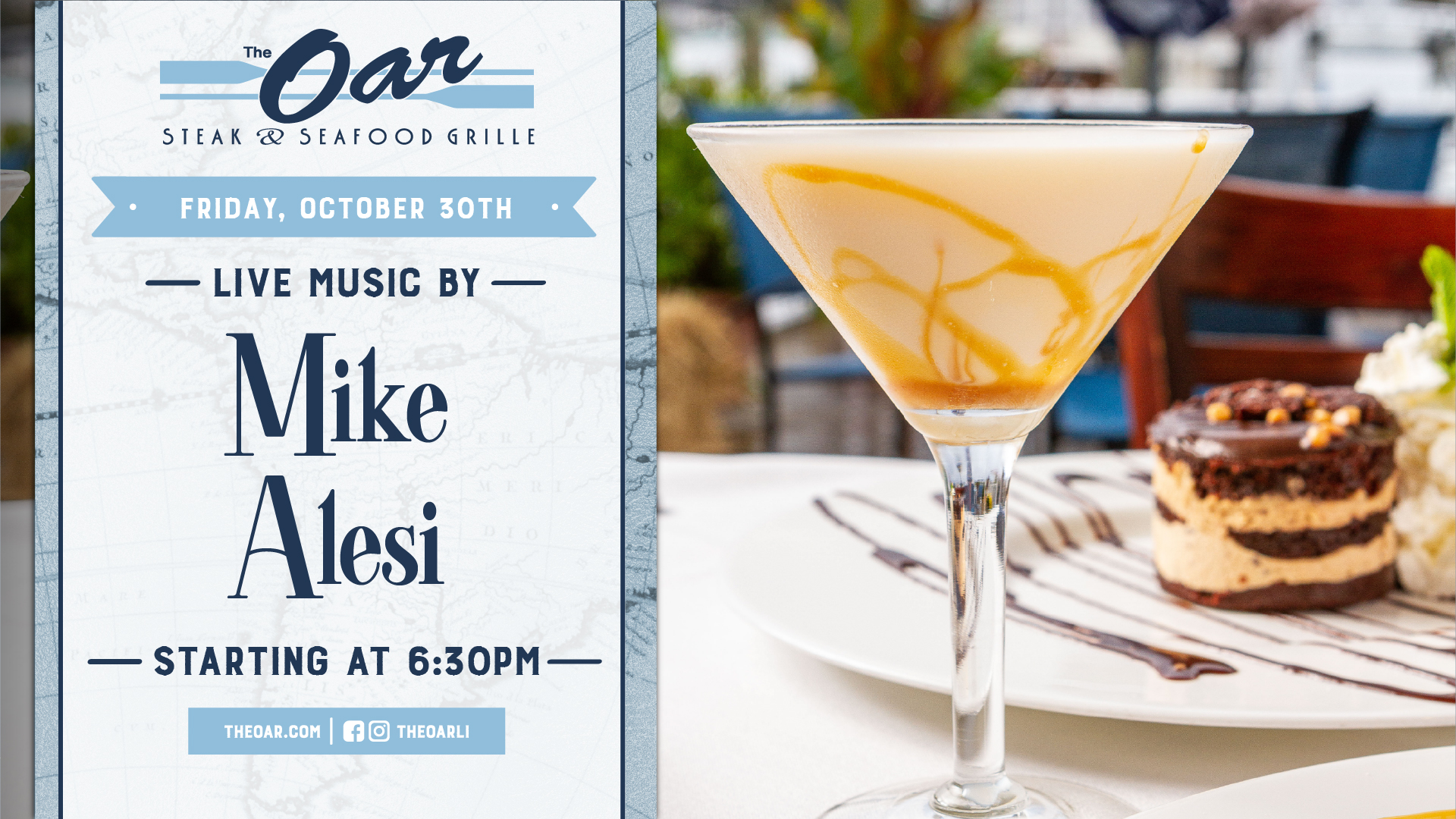 Join us Friday, October 30th, as Mike Alesi takes the stage, starting at 6:30 PM.
