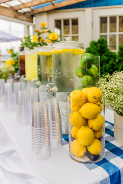 photo of event decor outside drinks