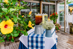 photo of event decor outside drinks